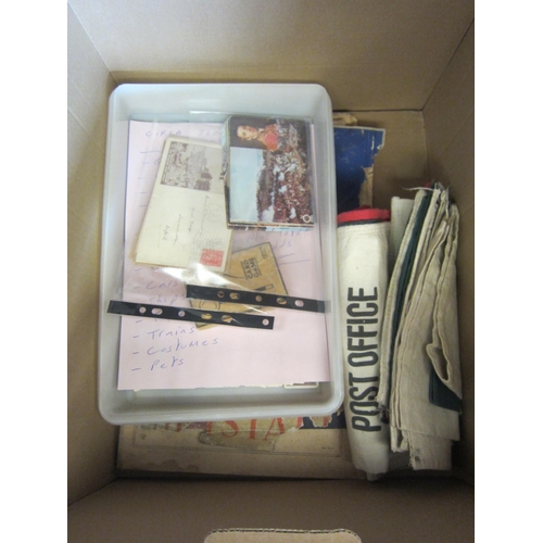 1544 - A box of assorted ephemera, including cigarette cards, John Bull newspapers, set of Shell postcards,... 