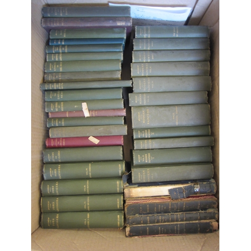 1553 - John Ruskin, a box of his assorted works, 35 volumes, including Modern Painters, Fors Clavigera etc ... 