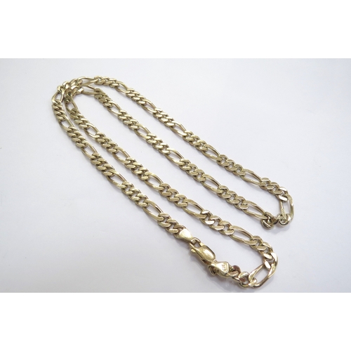 7399 - A gold flatlink figaro neckchain, stamped 375, 50cm long, 22.5g