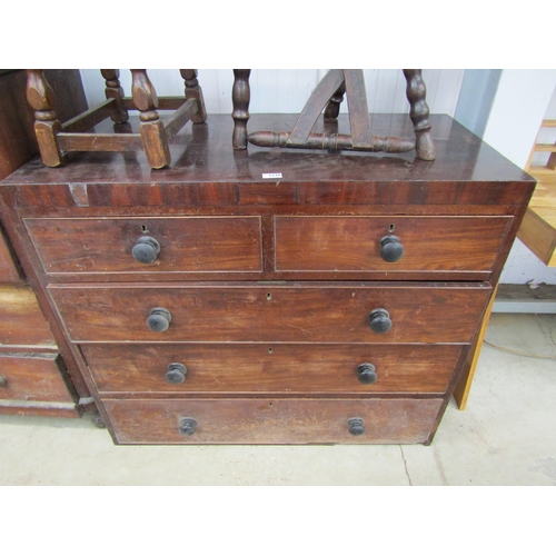 2238 - A Victorian mahogany two over three chest of drawers, bun handles