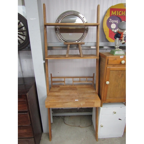 2241 - A Futon Company oak lean-to desk with drawer and shelves       (R) £30