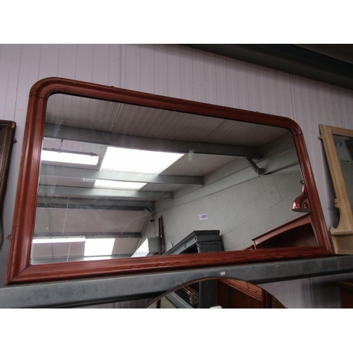 2257 - A Victorian style pine framed overmantel mirror 133 x 76cm