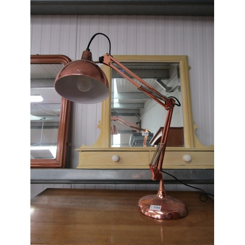 2260 - A rose gold anglepoise style lamp