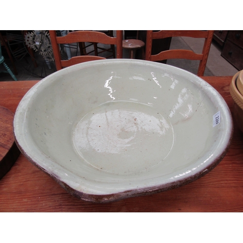 2289 - A 19th Century shallow diary bowl with lip, 50cm diameter