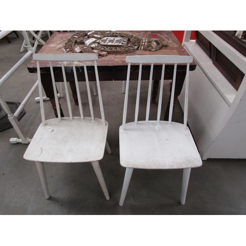 2294 - Four painted stick back dining chairs