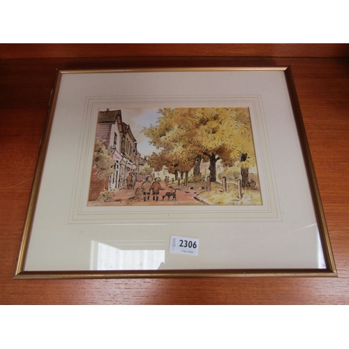 2306 - A 1970's watercolour of a street scene         (E) £20-30