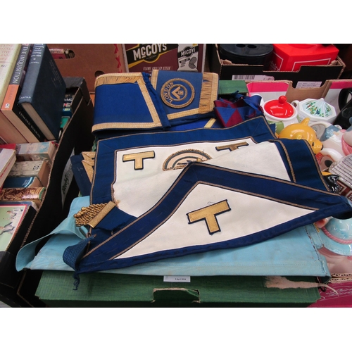 2335 - A box of Masonic regalia including a gavel       (R) £30