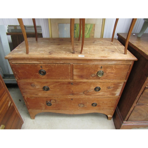 2357 - A pine chest of drawers, two single drawers, two long drawers