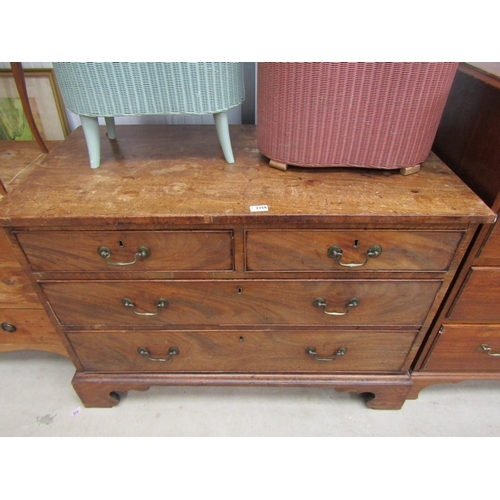 2358 - A 19th Century mahogany chest of drawers, two single drawers, two long drawers, bracket feet