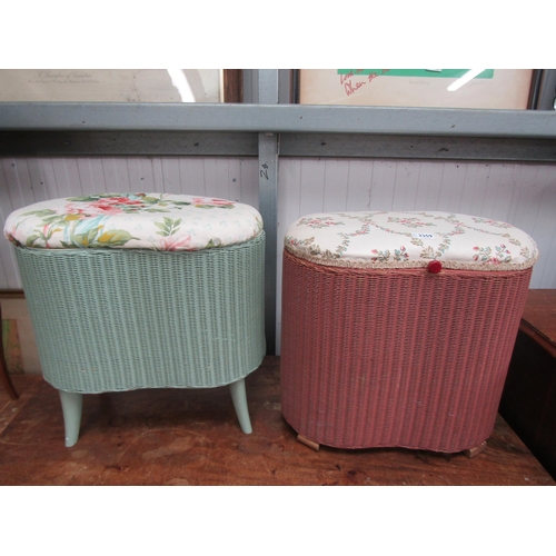 2359 - Two Lloyd Loom laundry baskets green and pink