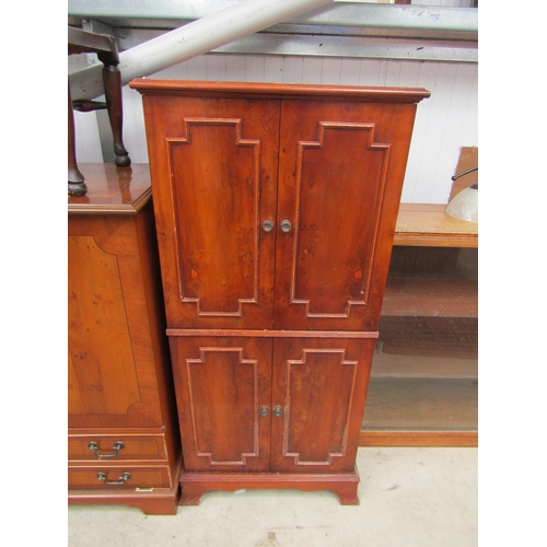 2403 - Two yew wood cupboards