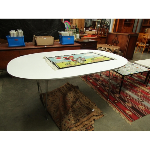 2410 - A Fritz-Hansen dining table on metal legs. 180cm       (R) £250