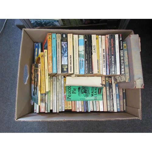 1142A - Two boxes of paperbacks from mid to late 20th Century including Pan, Penguin, Pelican