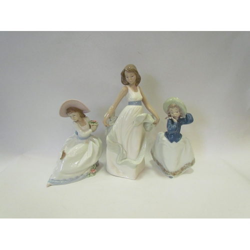 1491 - Three Nao figures including girls with birds, all boxed