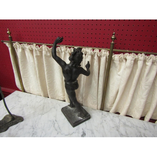 4010 - An Edwardian bronze figure of Pan a/f, 39cm tall