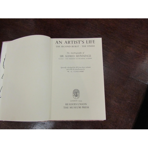 4083 - Bygones to include a Purgative Drink horse and cattle medicine bottle, Sir Alfred Munnings volume an... 