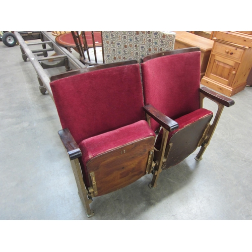 2438 - An Art Deco set of two cinema seats   (R)  £40