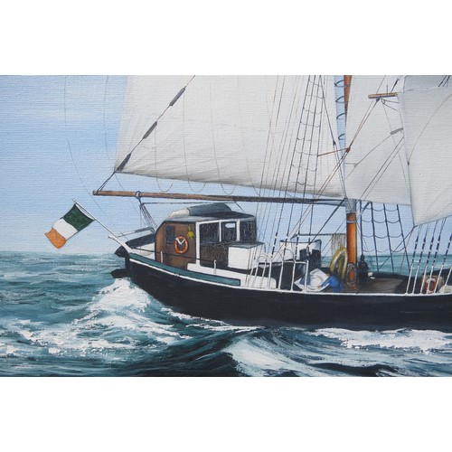 6063 - KIMBERLEY (XX) A framed large oil on canvas depicting the Brigantine 'Pheonix'. Signed bottom right ... 