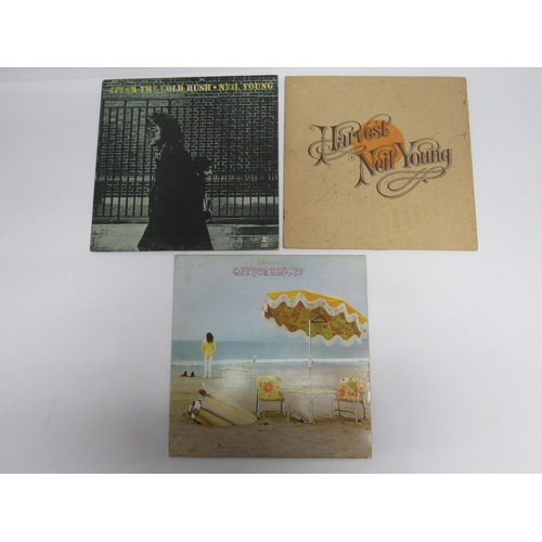 5063 - NEIL YOUNG: Three LPs to include 'On The Beach' with printed inside cover (K 54014, vinyl VG, patch ... 