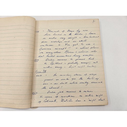 8162 - A D-Day diary written by A.E. POTTER of HMS CRAFTSMAN (No. 9 Column) from the anticipation on June 3... 