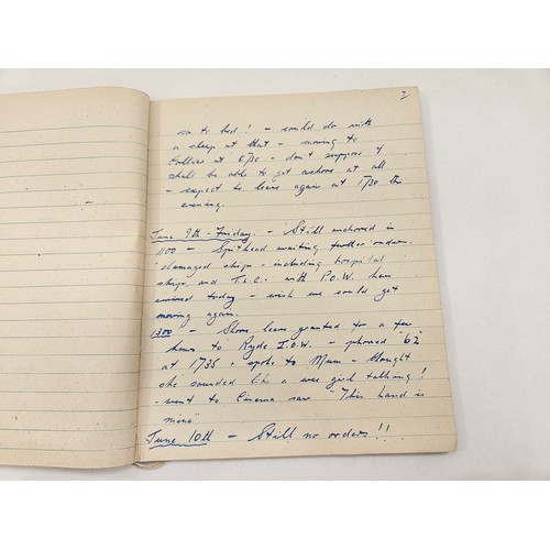 8162 - A D-Day diary written by A.E. POTTER of HMS CRAFTSMAN (No. 9 Column) from the anticipation on June 3... 