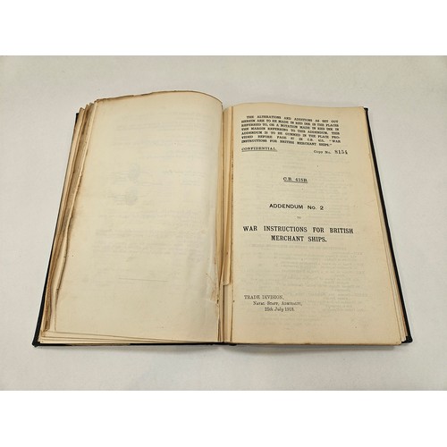 8165 - CONFIDENTIAL 'WAR INSTRUCTIONS FOR BRITISH MERCHANT SHIPS', AUGUST 1917: A rare copy of the Admiralt... 