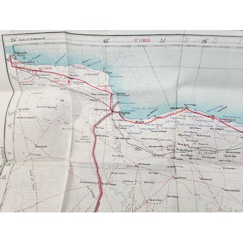 8163 - A post-war silk escape map, Alexandria-Tobruch, revised 1952