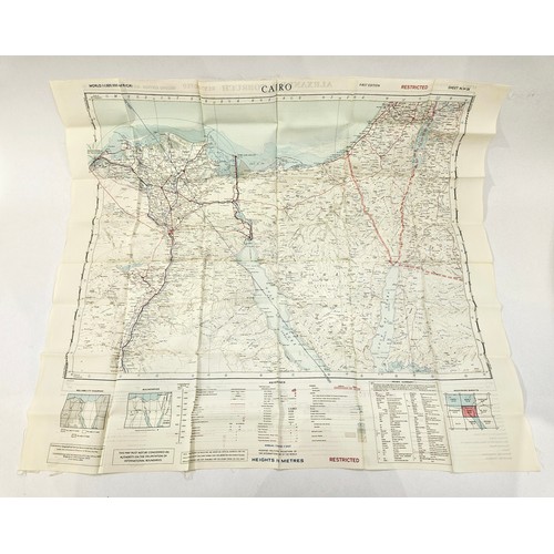 8163 - A post-war silk escape map, Alexandria-Tobruch, revised 1952