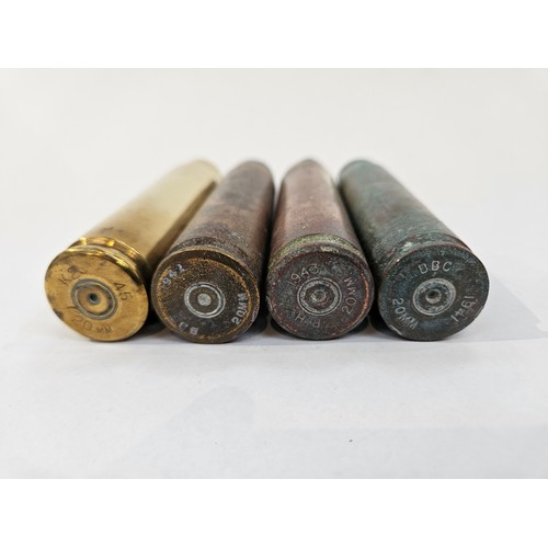 8212 - Ten 20mm cannon shell cases as used by RAF Spitfires, Hurricanes and Tempests, including 1941, 1943 ... 