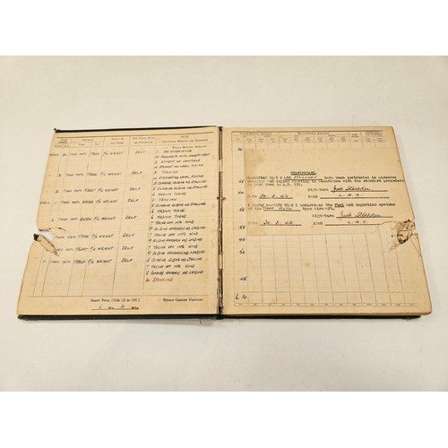 8546 - A WWII RAF logbook to Spitfire pilot F/LT. J. STOCKDEN. Training from March 1942 on Tiger Moths and ... 