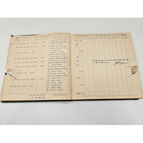 8546 - A WWII RAF logbook to Spitfire pilot F/LT. J. STOCKDEN. Training from March 1942 on Tiger Moths and ... 