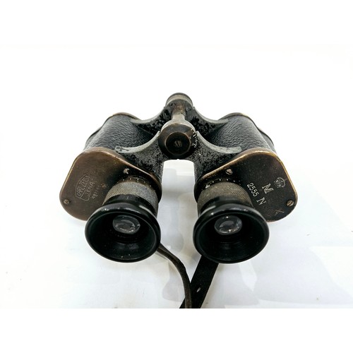 8230 - A pair of WWI era Imperial German binoculars by Zeiss, stamped with M (Marine) and crown, together w... 