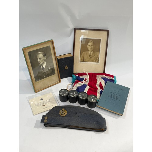 8545 - A quantity of mixed RAF related items including dials, logbook (empty), Bible and scarce Pratt & Whi... 