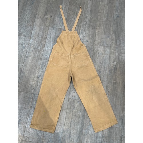 8098 - A WWII pair of Women's Land Army (W.L.A.) dungarees (overalls, bib & brace), size medium, dated 1944