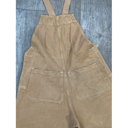 8098 - A WWII pair of Women's Land Army (W.L.A.) dungarees (overalls, bib & brace), size medium, dated 1944