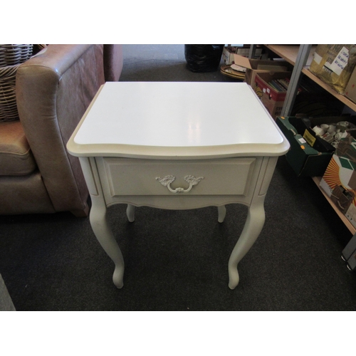 1095 - A Laura Ashley bedside table with single drawer, 66cm tall x 48cm wide x 38cm deep