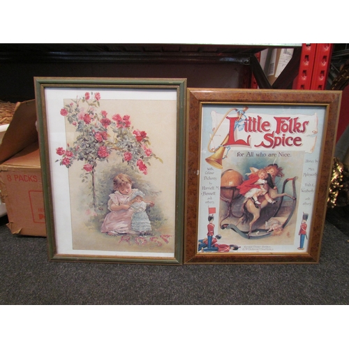 1163 - Four framed colour posters of Victorian children at play, 