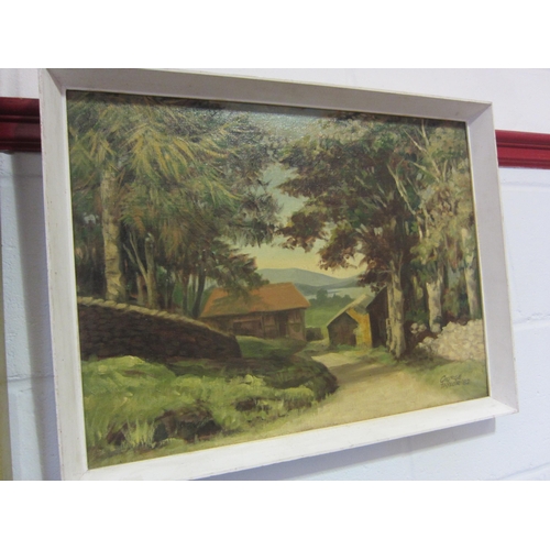 1239 - GEORGE TAYLOR: Two oils on board, Pakenham Water Mill '88 and Mosedale, Lake District '82.   Both si... 