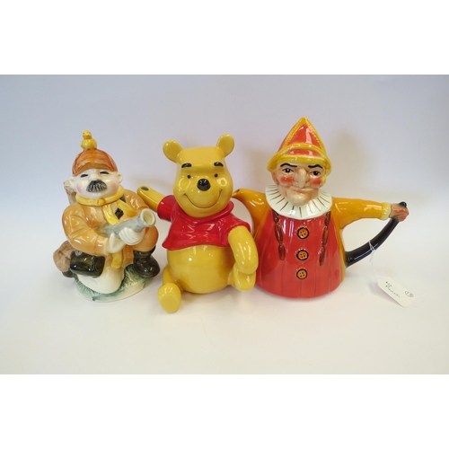 1129 - Three novelty teapots including Disney 