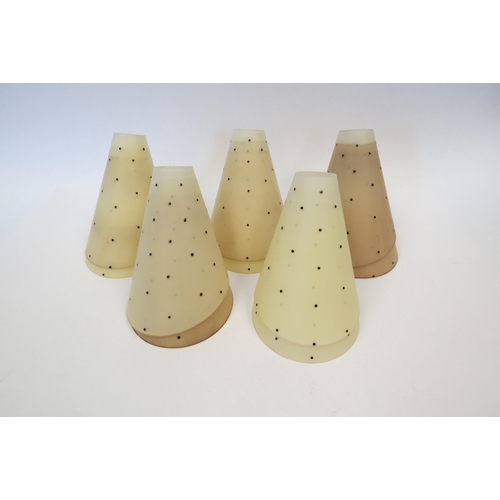 1134 - Ten 1950's opaque conical glass lamp shades