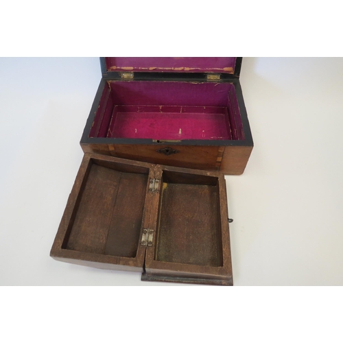 1142 - Two boxes, one with marquetry inlay, and a Henry Jannaway pencil and eraser in the form of a rolling... 