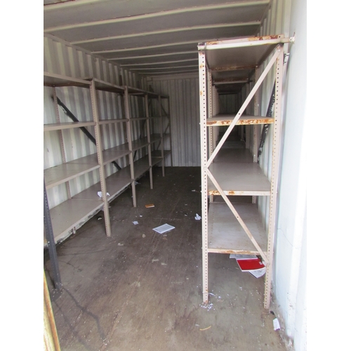 A 20' shipping container with interior racking
