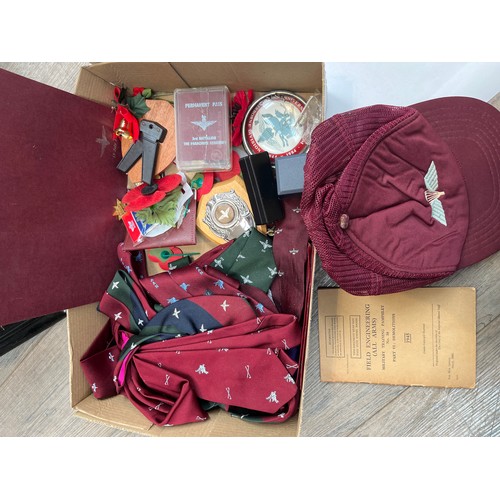 8075 - A quantity of items relating to a 3rd Airborne Arnhem veteran including blazers, berets, parachute s... 