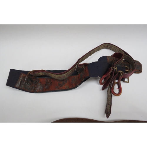 8145 - An Edwardian officer's sword belt with officer's Sam Browne belt with cross strap  (C)