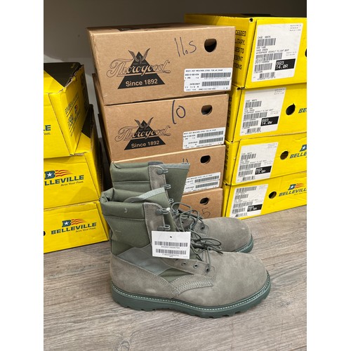 8088 - Four pairs of USAF current issue hot weather boots with steel toe caps, size 10, 10.5, 11 and 11.5 (... 