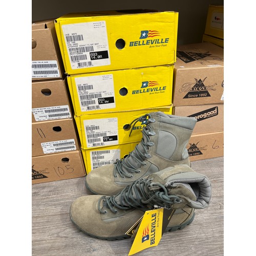 8089 - Four pairs of USAF current issue waterproof Assault flight boots size 12.5, 13, 14W and 14R (US)