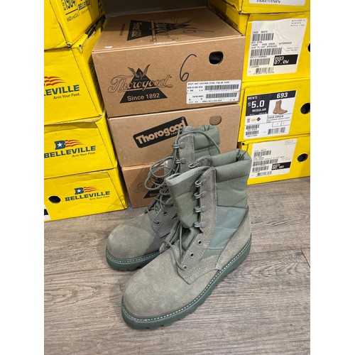 8090 - Three pairs of USAF current issue hot weather boots with steel tow caps, size 6, 6.5W and 8.5(US)