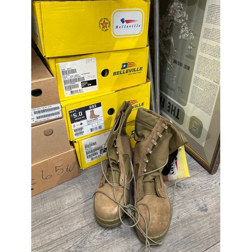 8091 - Four pairs of USAF current issue waterproof Assault flight boots size 7W, 7W, 5R and 6R