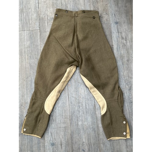 8100 - A pair of WWII British Service Dress Pantaloons for Motor Cyclists, size no. 13 with date June 1945