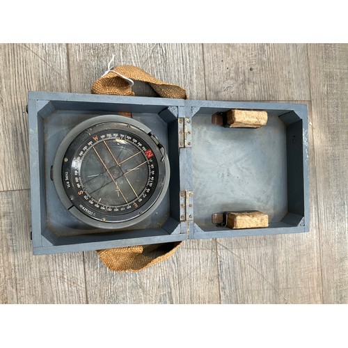 8358 - A WWII British Air Ministry Type P11 aircraft compass, cased